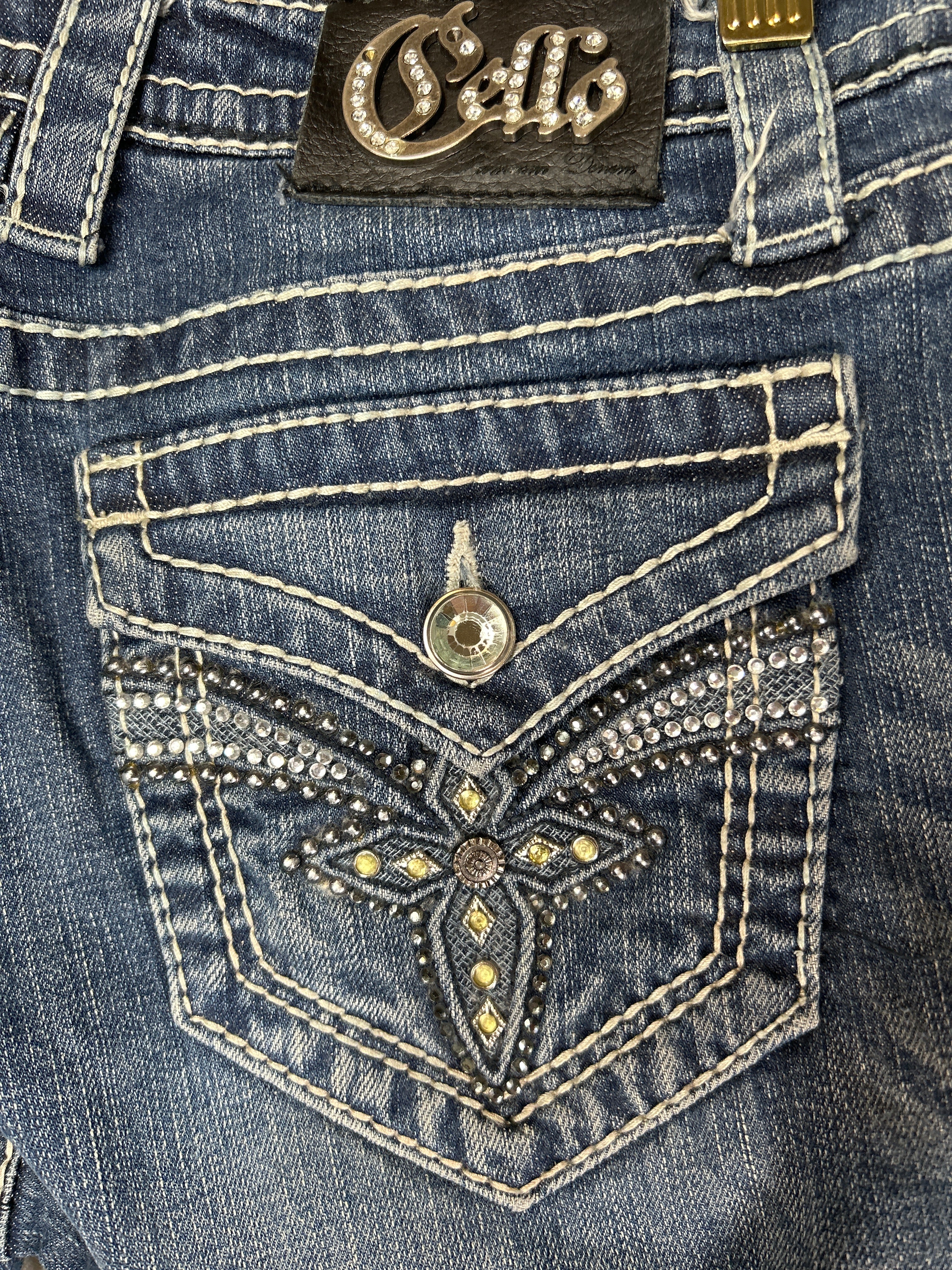 Cello- Dark Denim Embellished Boot Cut Sz 3